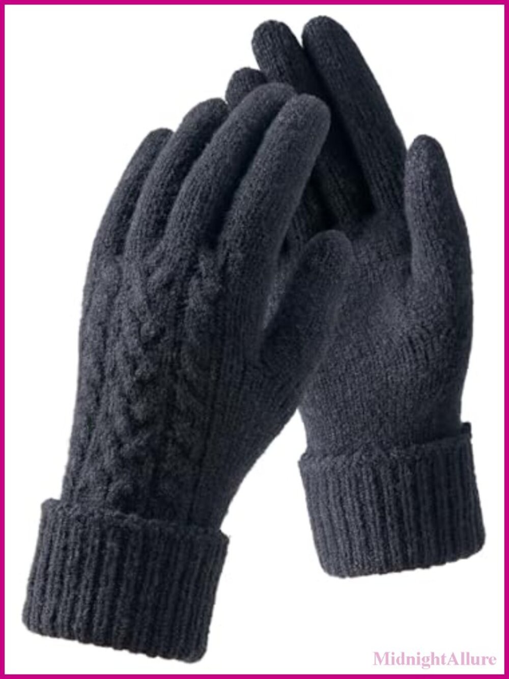 Merino Wool Winter Gloves Folding Cuffs Touchscreen Thin Knit Warm